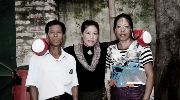 Mary Kom With Her Parents