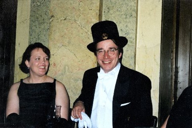 Linus Torvalds With His Wife Tove Torvalds
