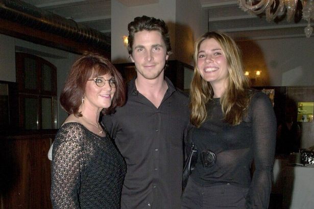 Christian Bale with his mother Jenny and his wife Sibi