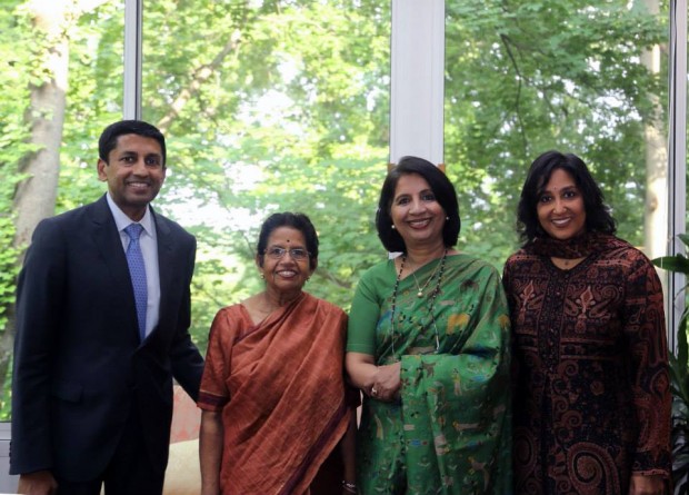 Srinivasan and His Family with Indian Ambassador Mrs. Nirupama Rao