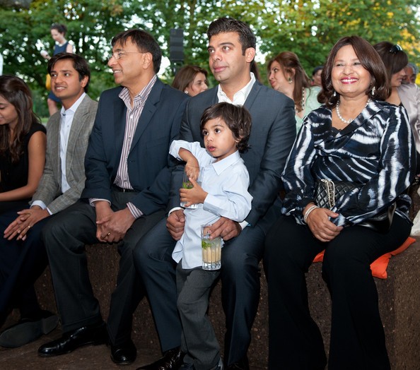 Mittal with His Wife, Son and His Son-in-Law Amit Bhatia