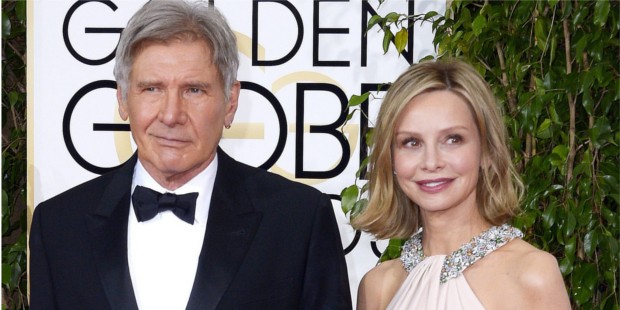 Harrison Ford With His Wife Calista Flockhart at Golden Globe Awards