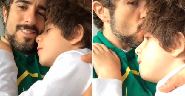 Marcos Mion Kissing His Child
