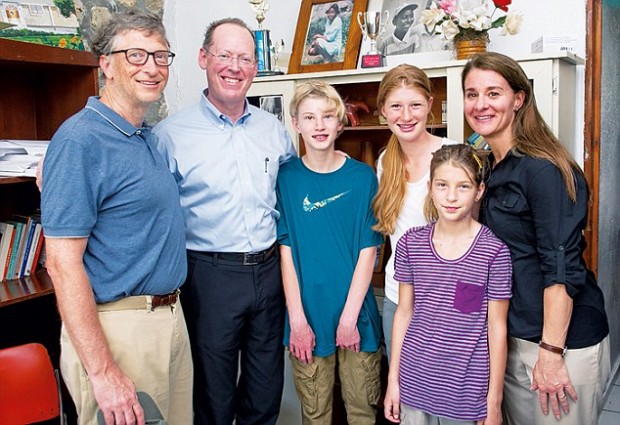 Paul Farmer with Bill , Melinda their son Rory John Gates and daughters
