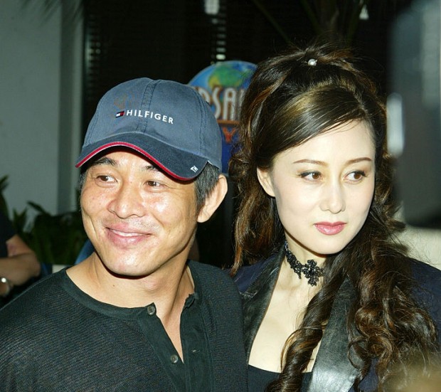 Jet Li and his wife Nina Li Chi at the Universal Amphitheatre in California