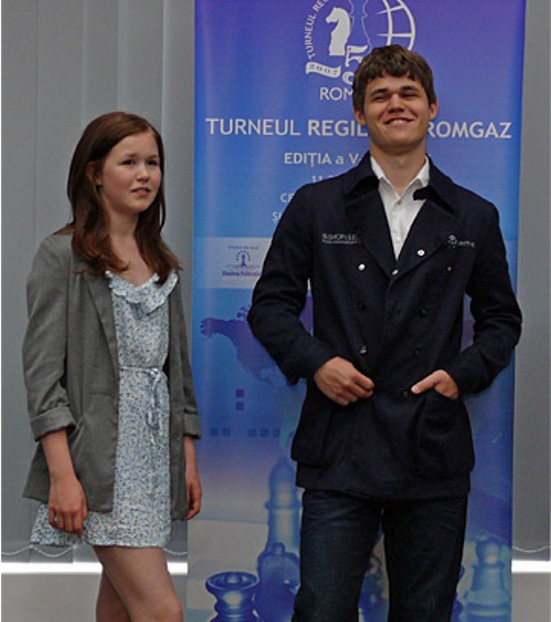 Carlsen with his little sister Signe Carlsen