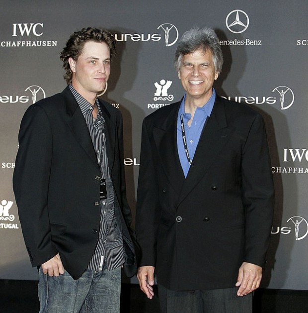 Mark Spitz and his son Mathew