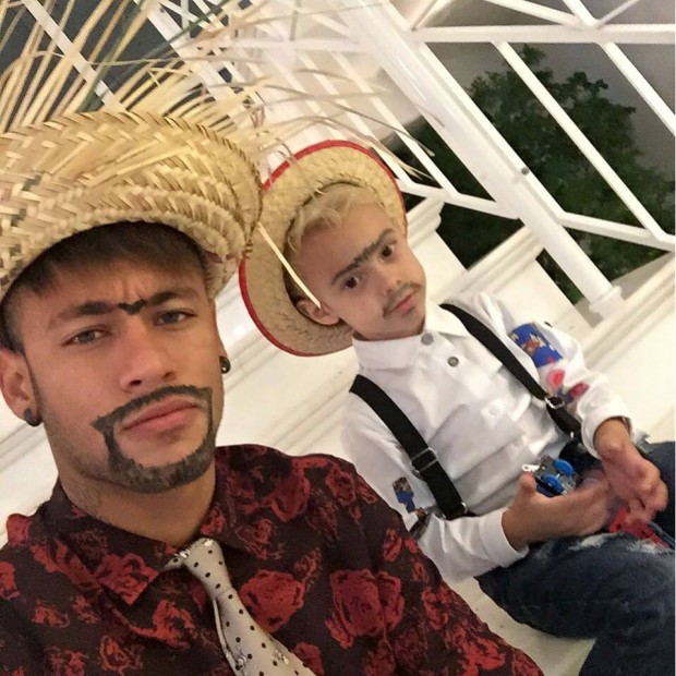 Neymar with his son