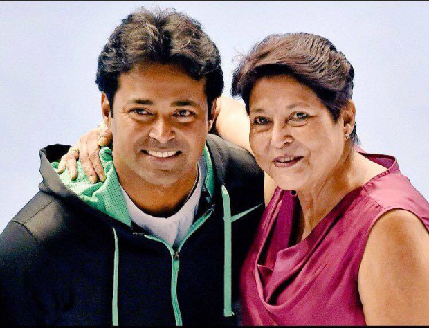 Leander Paes and his mother Jennifer Paes