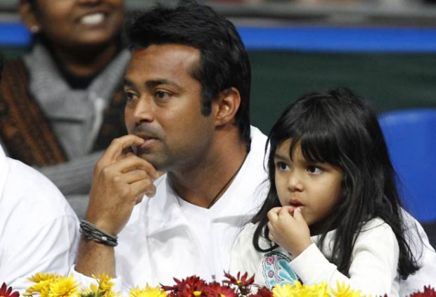 Leander Paes with his daughter Aiyana