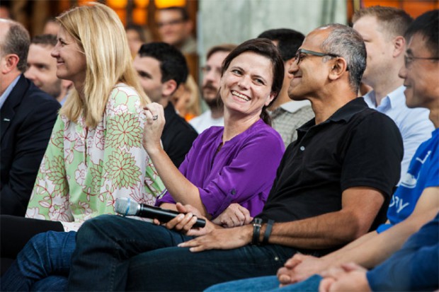 Satya Nadella with his wife