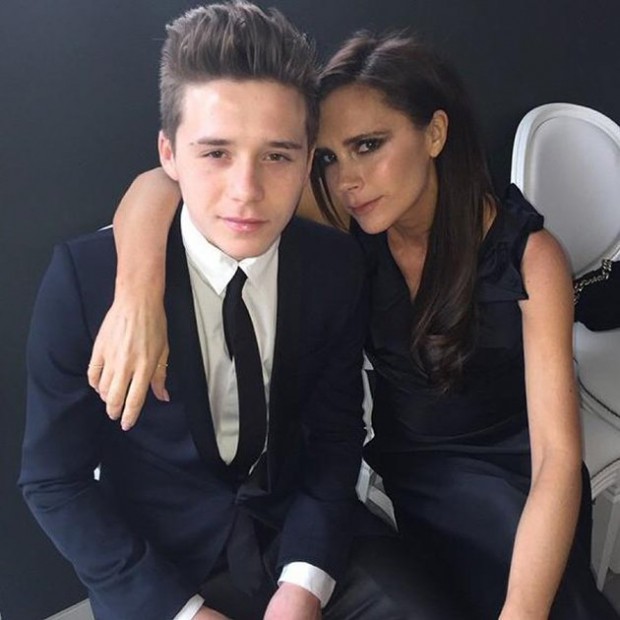 Victoria Beckham and her son Brooklyn Beckham