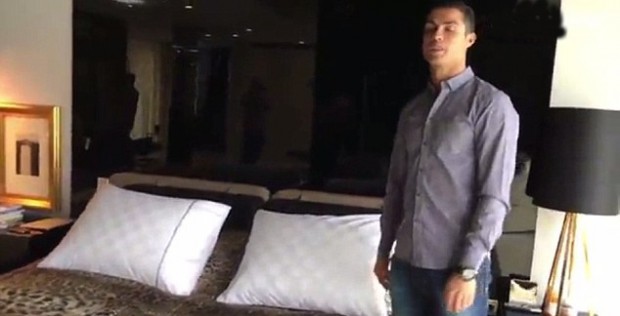 Ronaldo in bedroom of his house