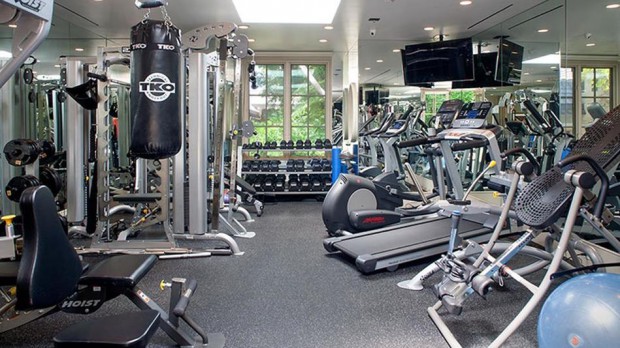 Gym with many equipments