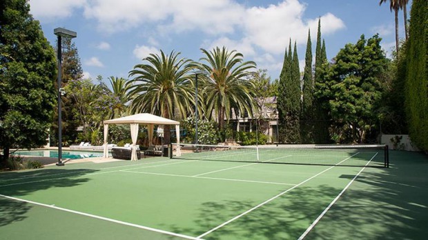 Tennis court in his house
