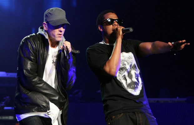 Jay Z and Eminem performing together