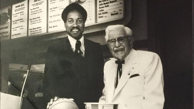 George Tinsley with Colonel Sanders