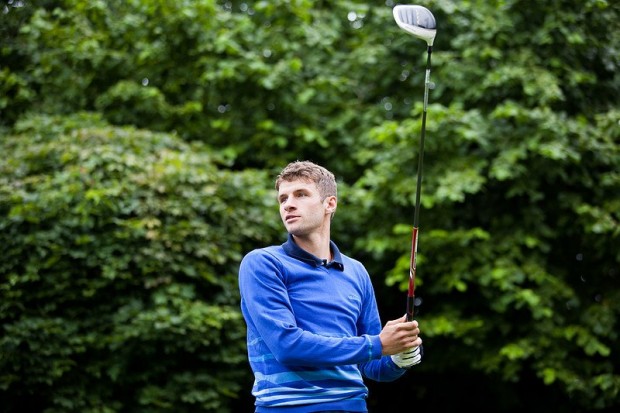 Thomas Muller playing Golf