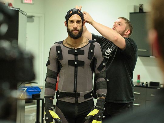 Tim Howard wears a motion capture suit for FIFA15 video game