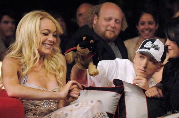 Eminem making fun with Lindsay Lohan