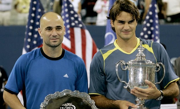 Andre Agassi and Roger Federer