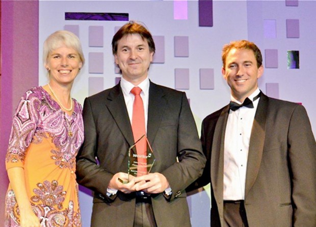 Gail Kelly and Matt Englund present the 2011 National Practice of the Year award to Paul Kearney