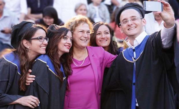 Guler Sabanci With Sabanci University Students