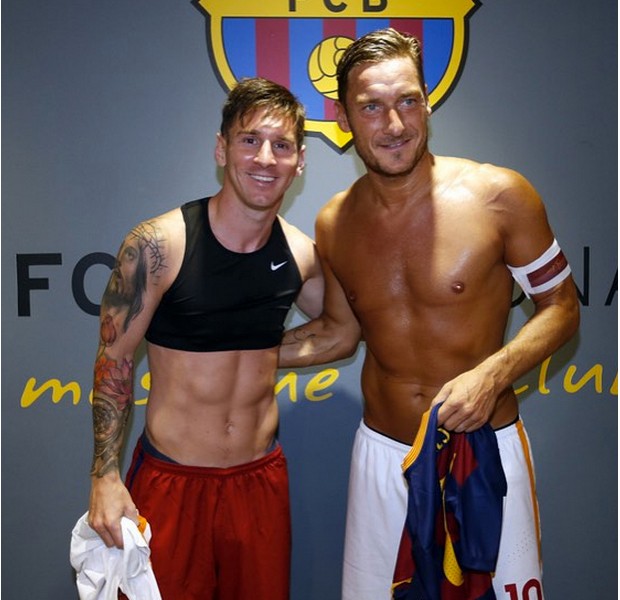 Two Great Player Lionel Messi and Francesco Totti