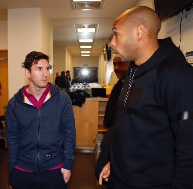 Thierry Henry and Lionel Messi