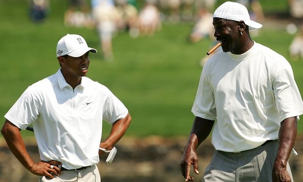 Tiger Woods team up with Michael Jordan during a pro-am in 2007