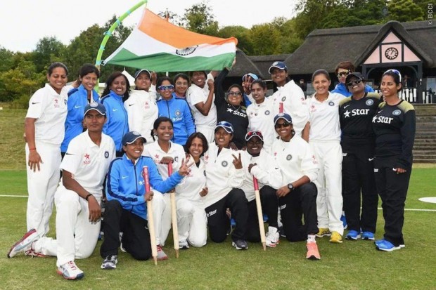Mithali Raj With Her Team After Winning The Match