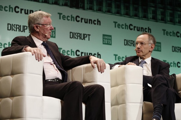 Michael Moritz and Alex Ferguson at TechCrunch Disrupt London