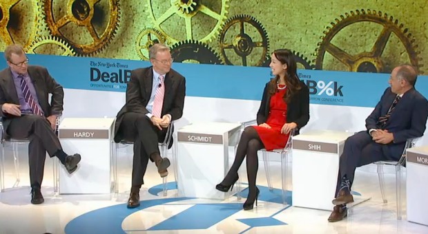 Michael Moritz With Clara Shih and Eric Schmidt