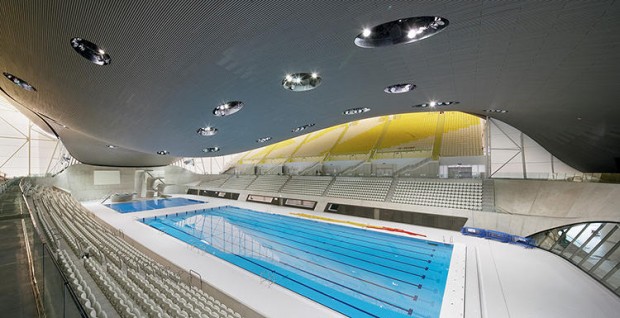 The Aquatic Center in London 2012 was Constructed By Zaha Hadid