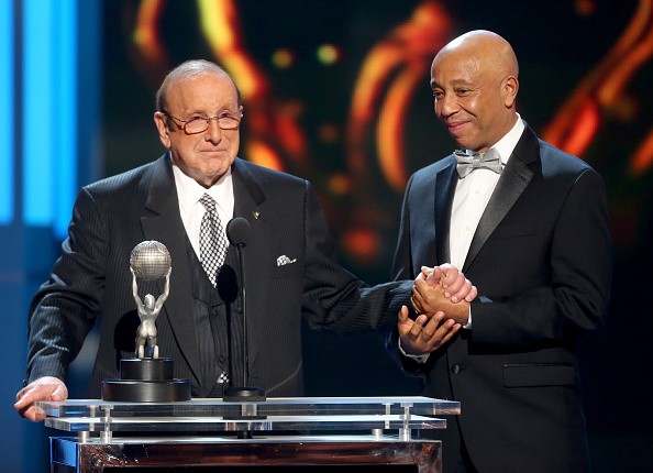 Russell Simmons presented Vanguard award to Clive Davis