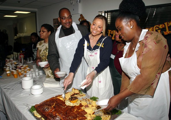 Mariah Carey at Thanksgiving Charity Dinner in 2004