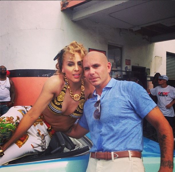 Pitbull with Barbara Alba