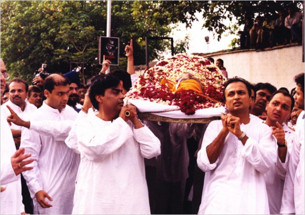 Mukesh Ambani at His Father Funeral