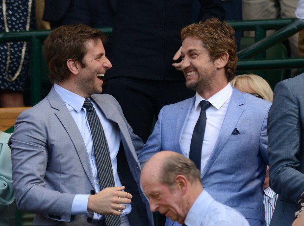 Bradley Cooper and Gerard Butler at Wimbledon