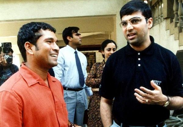 Vishy Anand With Sachin Tendulkar