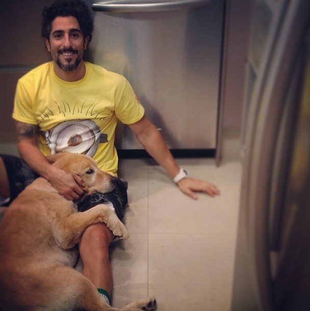 Marcos Mion With His Dog