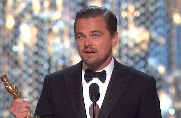 Leonardo DiCaprio With Oscar Award