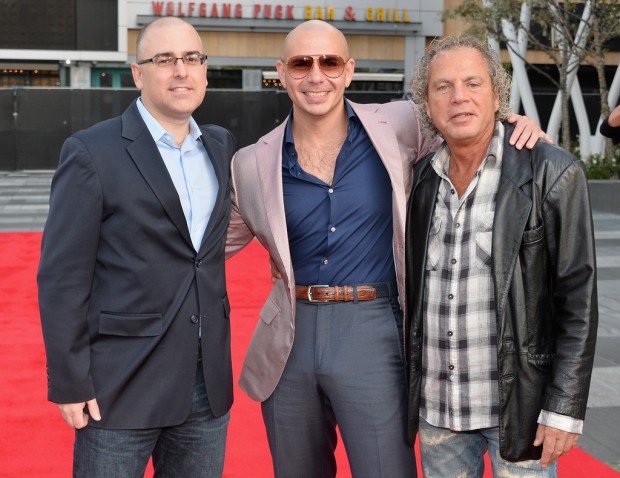 Armando Christian Perez at American Music Awards Press Conference with friends