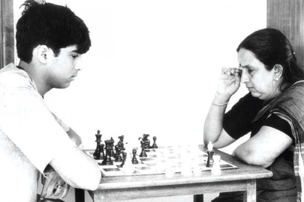 Viswanathan Anand Playing Chess With His Mother 