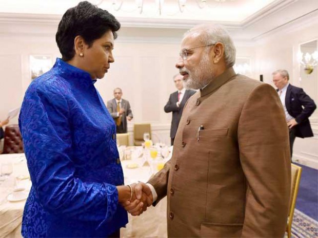 Indra nooyi with PM Narendra Modi