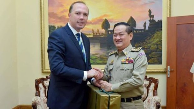 Peter Dutton With Cabodian Minister Sok Phal
