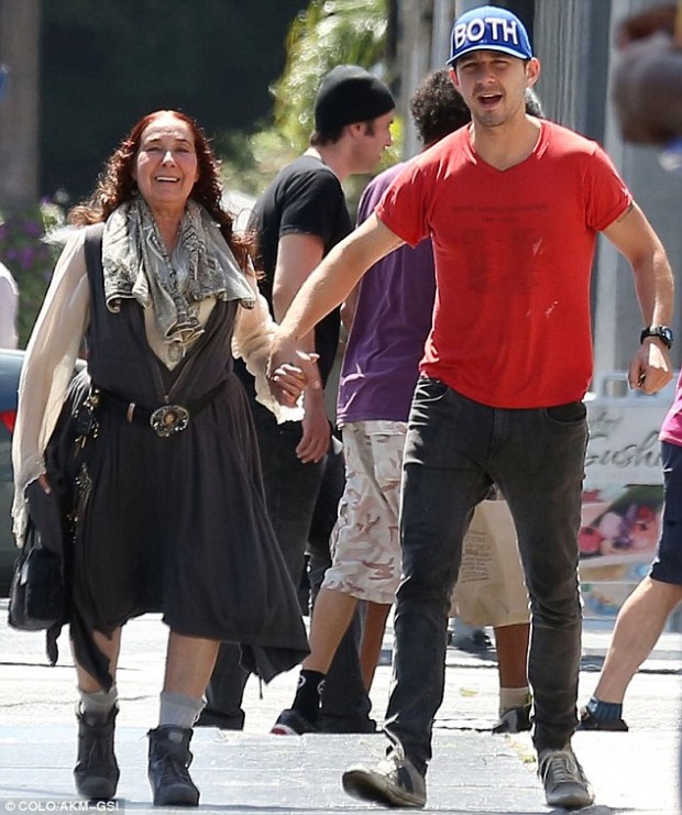 Mother and son Shia LaBeouf held hands with his mother Shayna Saide