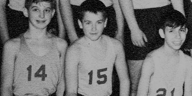 Robin Williams participating in school athletics. Donning a No. 15 jersey in the year 1965