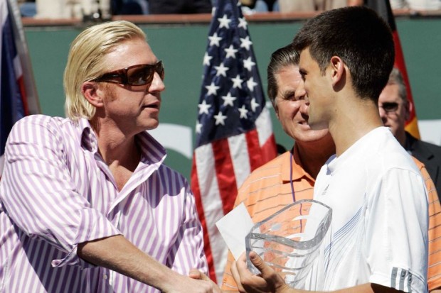 Boris Becker Shaking hand With Young Novak Djokovic
