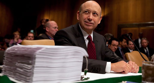 Lloyd Blankfein, the CEO of Goldman Sachs, testifies before a Senate Subcommittee